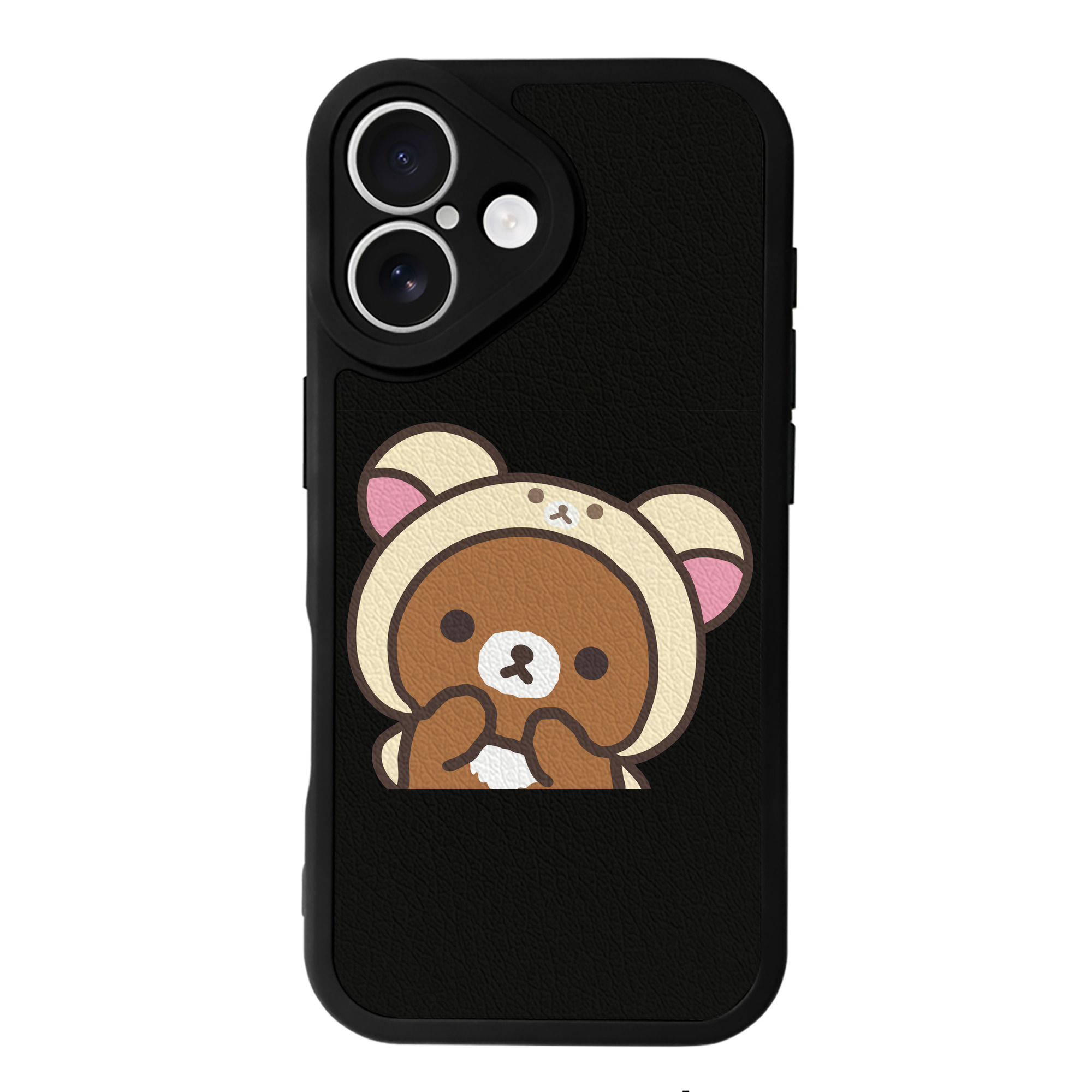 （画像用） リラックマ リラックマ キイロイトリ Rilakkuma Korilakkuma Kiiroitori 【iPhone 16シリーズ対応】シリコンスマホケース（レザー調） 材質：シリコン